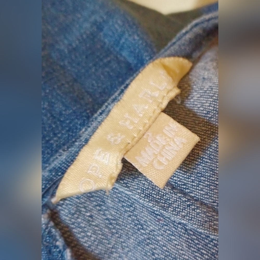 Hope and Harlow Light Blue Denim Fringe Frayed Dress - Picture 6 of 7